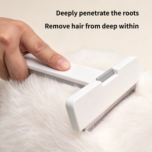 Self Cleaning Pet <b>Brush</b> with One Button, Double Sided Deshedding Comb Stainless Steel <b>for</b> Cat <b>Dog</b> Loose Hair Removal Grooming - Product Image 4