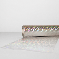 Feuille de marquage à chaud holographique laser argent-or, PET écologique, papier réactif à effet arc-en-ciel pour l'impression d'emballages