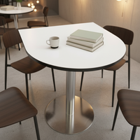 Ensemble de table de salle à manger ronde en acier inoxydable de luxe léger pour hôtel et cantine, pour bars et bistrots