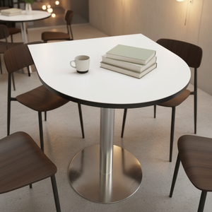 ชุดโต๊ะรับประทานอาหารทรงกลมโครงสแตนเลสหรูหราสำหรับโรงแรมและโรงอาหารสำหรับบาร์และบิสโทร - Product Image 1