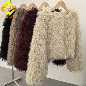 Veste D'hiver En Fausse Fourrure Pour Femme Avec Poche, Gilet En Peluche Décontracté, Veste à Capuche En Glasure Au Glouton, Chaud, Moelleux, Sourire