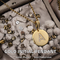 Collier de fiançailles pour femme en acier inoxydable plaqué or, chaîne à maillons vintage avec lettre initiale A-Z et zircon, 18 pouces