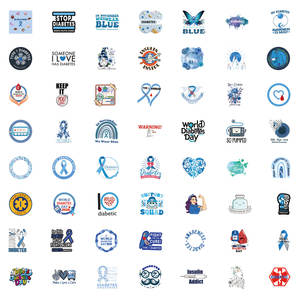 Stiker kesadaran diabetes medis Hari diabetes Dunia 55 buah - Product Image 4