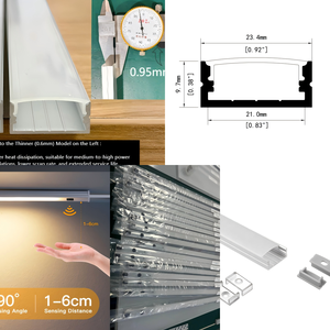 Profil en alliage d'aluminium de la série 6000 de qualité supérieure, plinthe en aluminium LED 024 avec couvercle en silicone pour l'éclairage des armoires - Product Image 6
