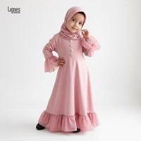 Robes hijab pour enfants musulmans, ensemble abaya, vêtements islamiques pour enfants, prière du Ramadan, burqa, filles arabes, khimar, foulard, niqab, kaftan