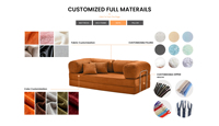 Juego de Sofá Cama Modular Moderno COSTFULL con Espuma de Alta Densidad, Tela de Pana, Empacado al Vacío