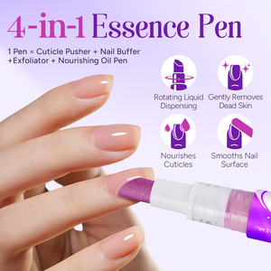 Stylo à cuticules 4 en 1 Tivlon, outil de soin des ongles, logo personnalisé, stylo poussoir à cuticules en céramique pour hydrater et renforcer les ongles - Product Image 3