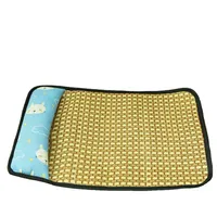 Tapis rafraîchissant en rotin pour animaux de compagnie avec coussin, respirant et lavable, pour chiens et chats