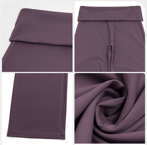 Pantalones de Yoga de Cintura Media de Alta Calidad para Mujer RUIQUWIN, Pantalones Anchos Elásticos, Transpirables, que Absorben la Humedad, para Ciclismo y Correr, Color Sólido - Product Image 4