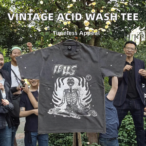 Camiseta Vintage con Logotipo Personalizado, Estampado Gráfico, Corte Holgado, Estilo Cropped, Ecológica, Impresa con Serigrafía, 100% Algodón para Hombre - Product Image 2
