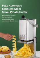 Coupe-pommes de terre électrique en spirale, trancheuse à pommes de terre Tornado, machine à frites torsadées, acier inoxydable, réglable automatiquement de 3 à 10 mm