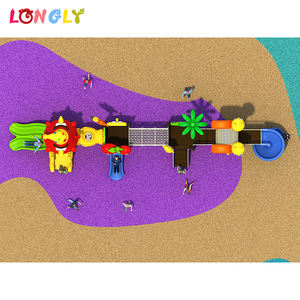 Maßgefertigtes Kinder-Outdoor-Spielset Kunststoffrutsche mit Klettertunnel für Abenteuerpark - Product Image 2