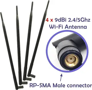 Универсальный 9dBi Wi-Fi 2,4G 5 ГГц двухдиапазонный RP-SMA удлинитель мужской антенны для IP беспроводной камеры безопасности маршрутизатора