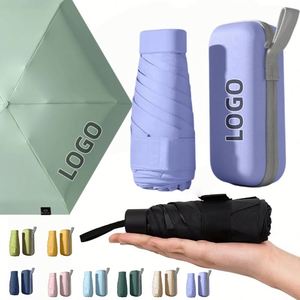 ร่มพับขนาดเล็ก 6 ตอน แบบแคปซูล ป้องกันรังสียูวี สำหรับสุภาพสตรี เหมาะสำหรับใช้เป็นของแจก/ของพรีเมี่ยม - Product Image 1