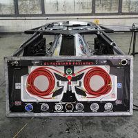Système de gonflage/dégonflage de pneus Godeson D63-10 rouge avec manomètre numérique LCD, collecteur 4 voies à double cylindre en plastique, tuyau tout-terrain