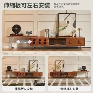 Mueble de TV Extensible de Estilo Chino Retro, Mueble de Madera Maciza para Almacenamiento, Soporte de Suelo para Sala de Estar - Product Image 2