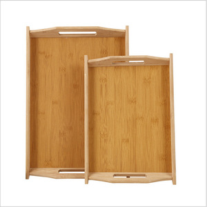 Plateau domestique en bambou et bois, plateau à double poignée, plateau en bambou et bois pour hôtel, plateau pour verres, plateau pour boissons, style rural - Product Image 5