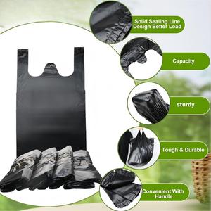 ถุงหูหิ้ว Huamaohengchun 400 ใบ วัสดุ LDPE ทนทาน สำหรับใส่ของชำ (25" x 15" สีดำ) - Product Image 3