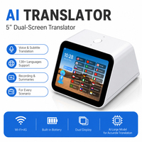 Dispositif de traduction AI à double écran de 5 pouces, 35+ langues, traduction vocale en temps réel avec WiFi 4G pour les voyages d'affaires