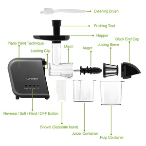 Exprimidor Lento LUFVEBUT en Oferta para Naranja/Zanahoria/Mango/Cítricos/Manzana/Uva, Exprimidor Lento Autolimpiante para Hierba de Trigo - Product Image 2