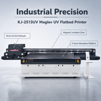 Imprimante UV grand format Kingjet 2513 pour la décoration murale 3D, machine d'impression numérique à jet d'encre pour carreaux, verre, impression UV à plat