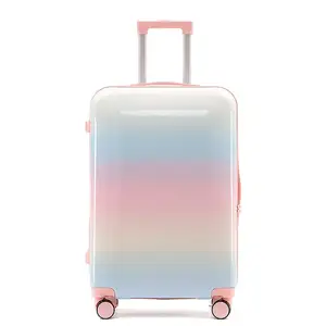 Ice Cream Gradient Luggage Set Multifunctional Luggage Set 3 Pieces Lightweight Suitcase with TSA Lock