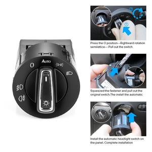 Interruttore Cromato per Fari Auto per VW Polo Golf 4 Jetta MK4 <span class=keywords><strong>Passat</strong></span> B5 Polo, Manopola Fendinebbia, Commutatore di Controllo Fari - Product Image 6