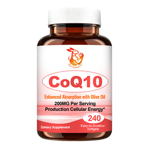 Gélules de CoQ10 OEM avec 200 mg de coenzyme Q10, favorisent la cognition, propriétés antioxydantes, améliorent la production d'énergie, complément alimentaire à base de plantes. - Product Image 1