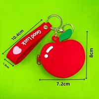 Creatieve kinderhanger cadeaus mini cartoon schattige sleutelhanger siliconen fruit portemonnee