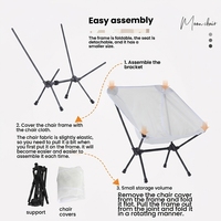 Chaise pliante d'extérieur pratique, chaise de camping, chaise de plage, tabouret de pêche, chaise lune ultra-légère en alliage d'aluminium - Mobilier d'extérieur