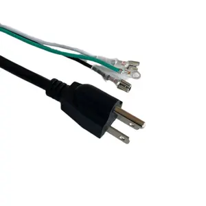 [Hàng mẫu miễn phí] 14awg16awg 3prong SJT thay thế dây nguồn với kết thúc mở NEMA5-15P nhiệm vụ nặng nề dây mở rộng màu đen