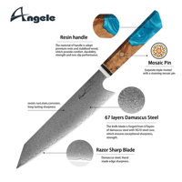Couteau de chef japonais Damas Kiritsuke nouveauté manche en résine rasoir en acier tranchant pour ustensiles de cuisine professionnels
