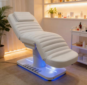 Nueva Camilla de Masaje Eléctrica Ajustable de Color Beige para Salón de Belleza, Spa Facial, con Certificación CE - Product Image 1