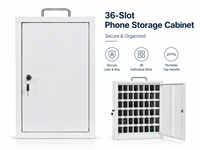 Armoire de rangement pour téléphones portables à 36 emplacements, verrouillable, avec clé, organisateur de téléphones portable en métal pour l'école, le bureau, l'usine