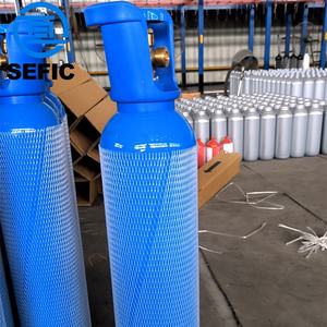 Cilindro médico de oxígeno sin costura Sific Portable 10l 150bar con mango azul y válvula - Product Image 2