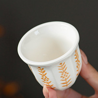 100/180/250Ml Cangkir Espresso Pola Bunga Seni Cangkir Kopi Mug Kopi Latte Cangkir Keramik Genggam Cangkir Teh Cappuccino Hadiah Natal