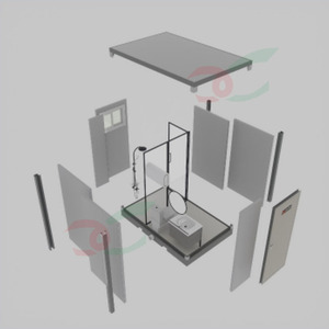 Portable extérieur préfabriqué toilette salle de bain avec évier pas cher <span class=keywords><strong>prix</strong></span> cabine de douche minuscule jardin toilettes - Product Image 4