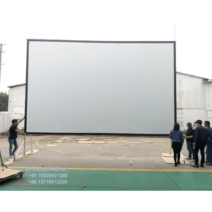 Tela de projetor dobrável 300 polegadas, tela frontal e traseira para áreas externas, teatro