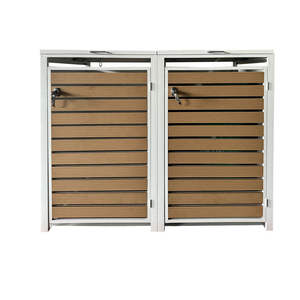 Armoire à déchets en métal d'extérieur, bac à ordures en acier à 2 portes, <span class=keywords><strong>abri</strong></span> pour <span class=keywords><strong>poubelle</strong></span> de jardin, patio, cour arrière - Product Image 5