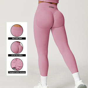 DCK7655 High Waist Peach Butt Lifting Yoga <strong>Leggings</strong> Seamless High Elasticity Stretchy Tight Sports Pants for Running Training - Product Image 3