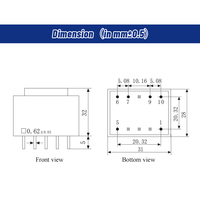 Transformateur à montage sur circuit imprimé scellé à l'époxy YHDC PE2818S-I 3VA 110/220/230/380V AC 6-24V Secondaire UL94-V0 Ignifuge CE/RoHS