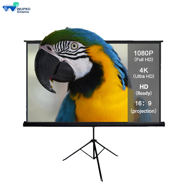 [Stand+OEM] New Arrival Wupro Portable Outdoor Projector Screen With Stand Enhanced Gain Tripod Fast Fold  Projector Screen