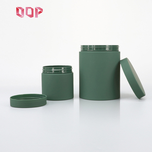 Food Grade Soft Touch Plastic Cosmetic <b>Jar</b> 250ml 600ml <b>Empty</b> Matte Frosted Green PET Vitamin Supplement <b>Jars</b> with Cap - Product Image 6