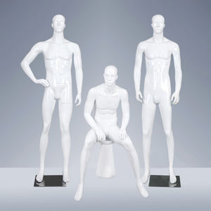 Maniquí Masculino de Cuerpo Completo Blanco Satinado con Rostro Realista, Maniquí de Plástico Blanco Brillante para Exhibición de Ropa Masculina - Product Image 3