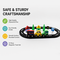 Circuit de train en bois avec système de rails, jouet Montessori pour le développement des capacités motrices, cadeau, logo personnalisé OEM ANNA & BECK
