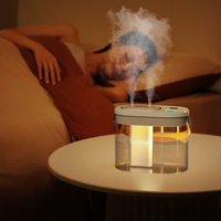 Humidificateur d'air portable mini USB à affichage numérique, 3 modes de brumisation, réservoir de 1400 ml, veilleuse intégrée, idéal pour le bureau - Offre Spéciale