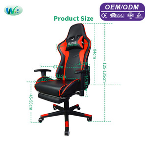 Chaise de jeu ergonomique inclinable WS1028m - Siège de <span class=keywords><strong>bureau</strong></span> et de jeu en cuir PU - Product Image 2