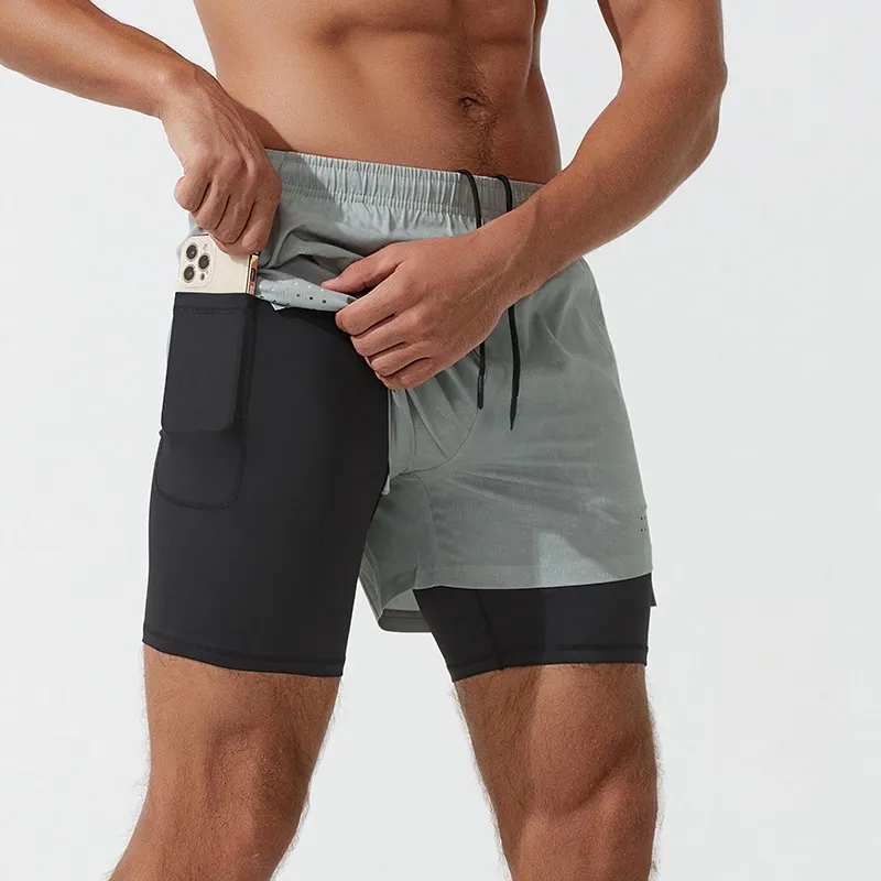 Plastic Pour Hommes Linnen Heren Heren Rennen Snel Droog Gym Compressie Shorts Ritszak