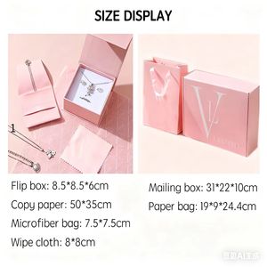 <span class=keywords><strong>Ensemble</strong></span> d'emballages de luxe pour bijoux avec logo personnalisé, boîte à collier, bague, boucles d'oreilles avec sac en papier, vente en gros, <span class=keywords><strong>ensemble</strong></span> de boîtes à bijoux personnalisées en vrac - Product Image 2