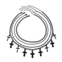 YW Chaînes De Mode Halloween Multi-Couche Croix Gland Collier Bijoux Sautoirs Colliers